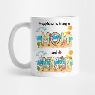 Happiness Is Being A Mom And Grangran Summer Beach Happy Mother's Mug